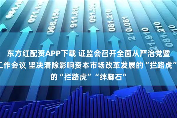 东方红配资APP下载 证监会召开全面从严治党暨纪检监察工作会议 坚决清除影响资本市场改革发展的“拦路虎”“绊脚石”